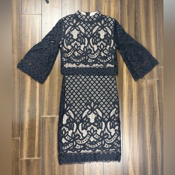 black cream lace dress Clarice Linen Midi Dress in Cream main image 0